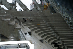 Wie ein kleines Amphitheater: Die Eckbereiche nach Abschluss der Betonarbeiten.